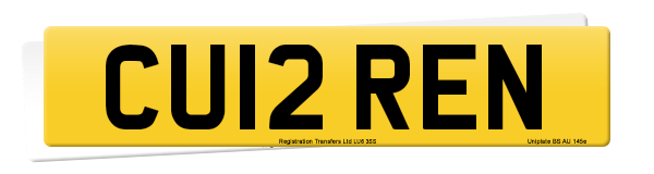 Registration number CU12 REN